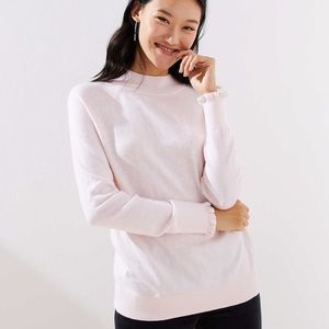 Ruffle Cuff Mock Neck Sweater